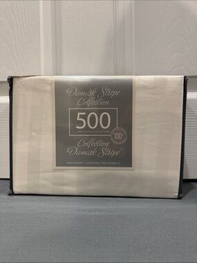 Damask Stripe Collection 500 thread count King Bedskirt Egyptian Cotton